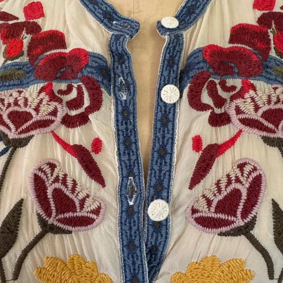 NWT Johnny Was, XL, EDIE BLOUSE Gorgeous floral, semi sheer - Picture 3 of 13